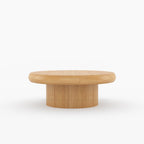 The Rural Art Cranford Teak Wood Round Coffee Table Drum Base