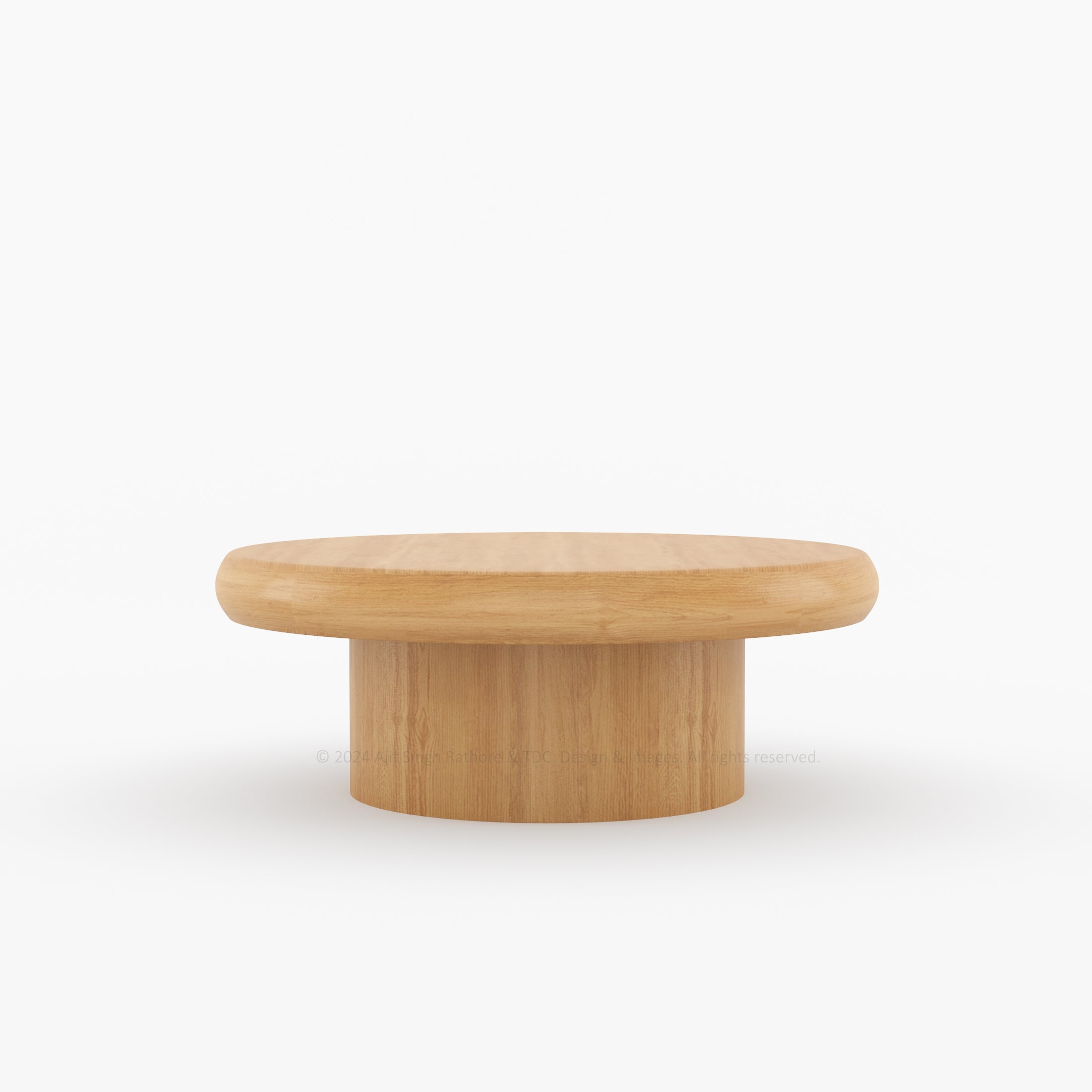 The Rural Art Cranford Teak Wood Round Coffee Table Drum Base