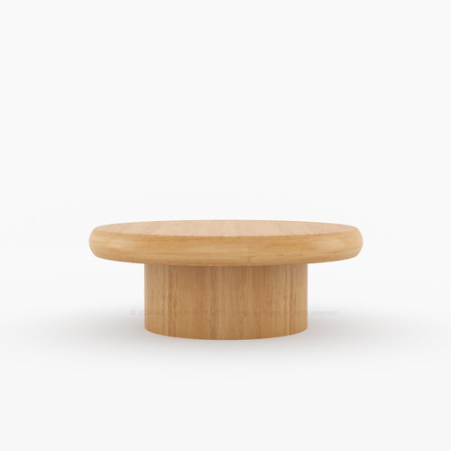 The Rural Art Cranford Teak Wood Round Coffee Table Drum Base