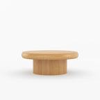 The Rural Art Cranford Teak Wood Round Coffee Table Drum Base