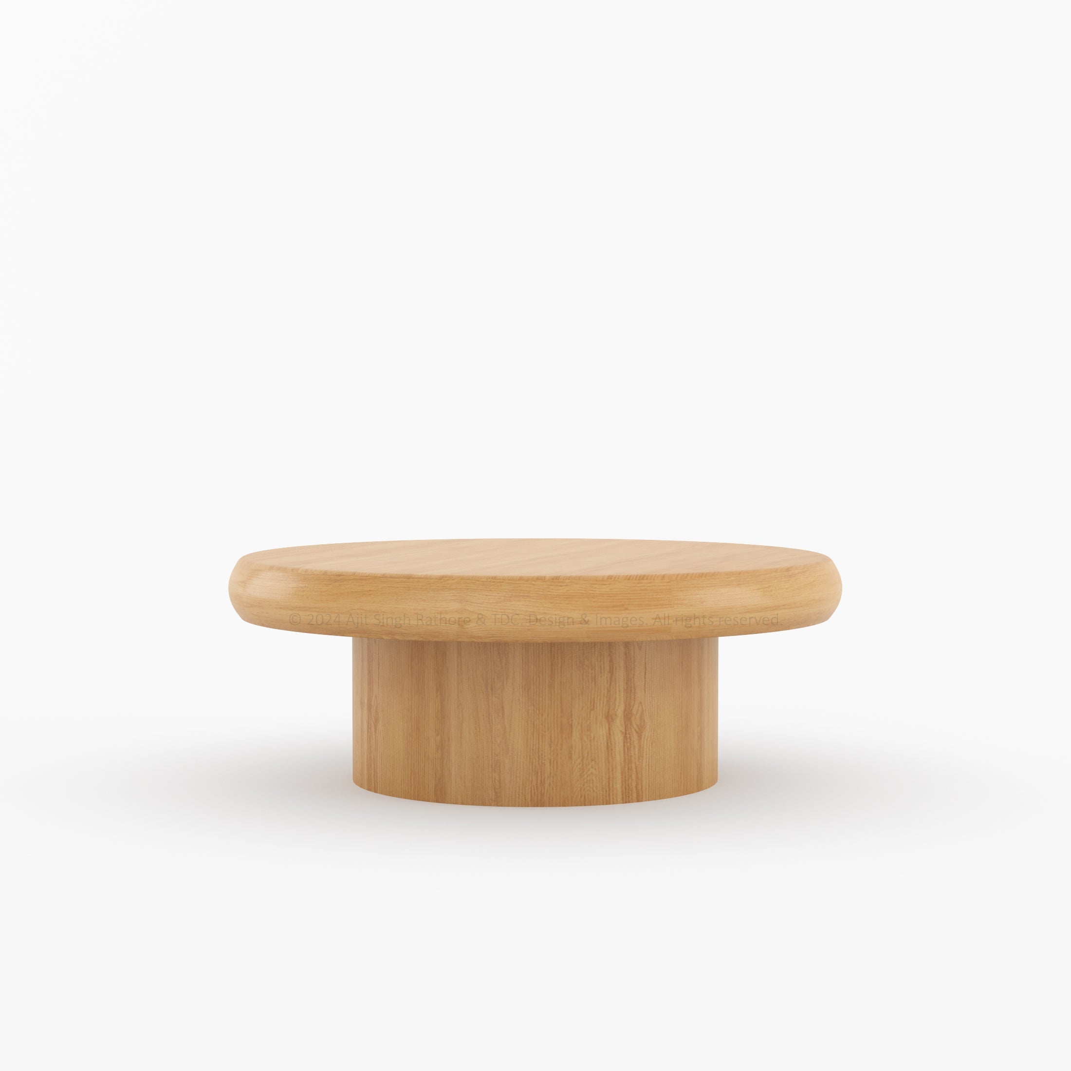 The Rural Art Cranford Teak Wood Round Coffee Table Drum Base