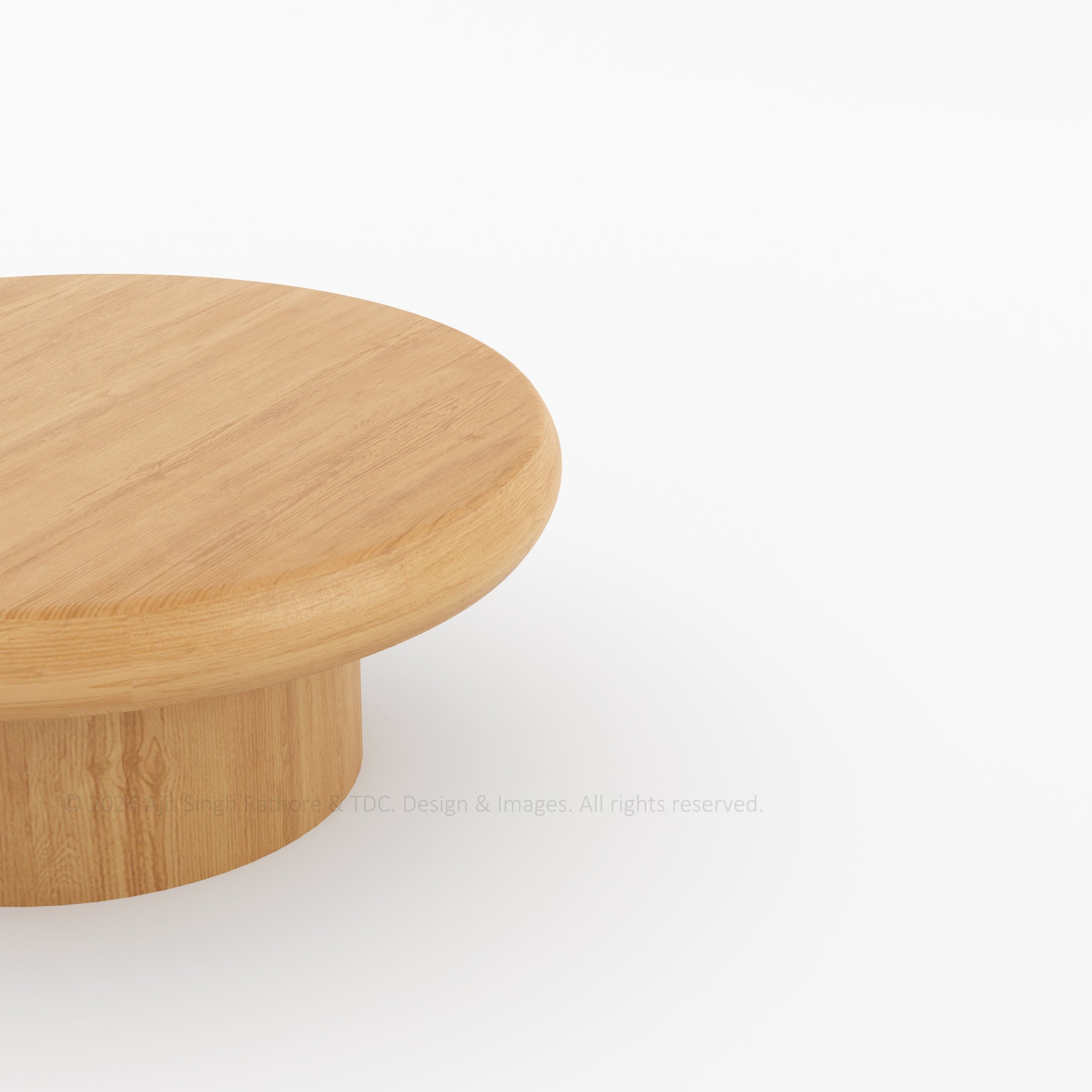 The Rural Art Cranford Teak Wood Round Coffee Table Drum Base