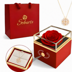 Rosa Eterna y Collar Trébol