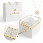 Rosa Eterna y Collar Trébol