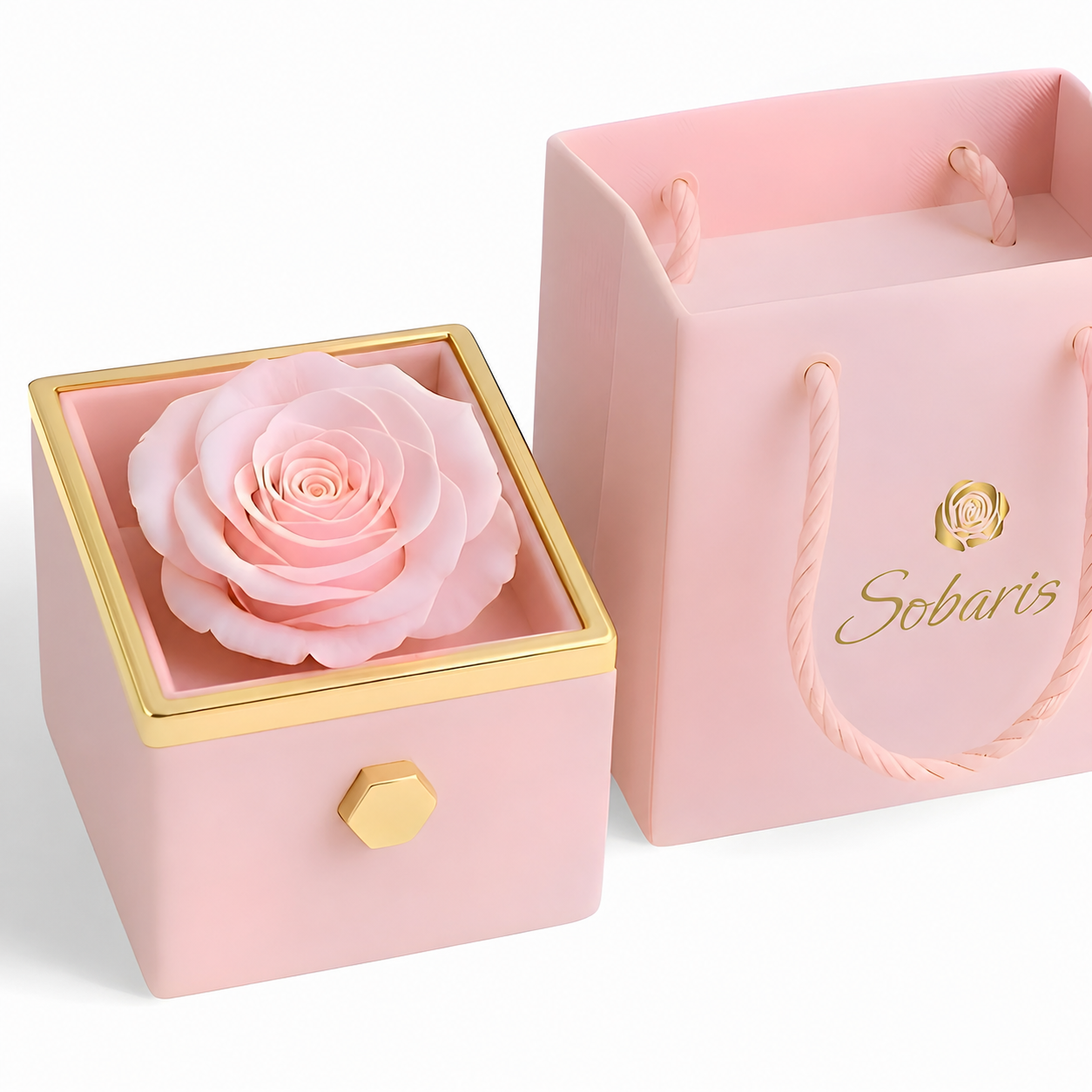 Rosa Eterna y Collar Trébol