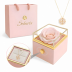 Rosa Eterna y Collar Trébol