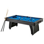 7 Ft. Arcade-Style Billiards Pool Table with Blue Felt & Ball Return