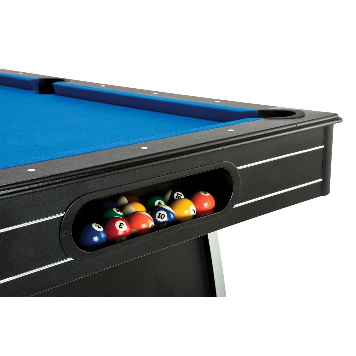 7 Ft. Arcade-Style Billiards Pool Table with Blue Felt & Ball Return