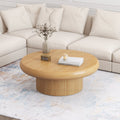 The Rural Art Cranford Teak Wood Round Coffee Table Drum Base