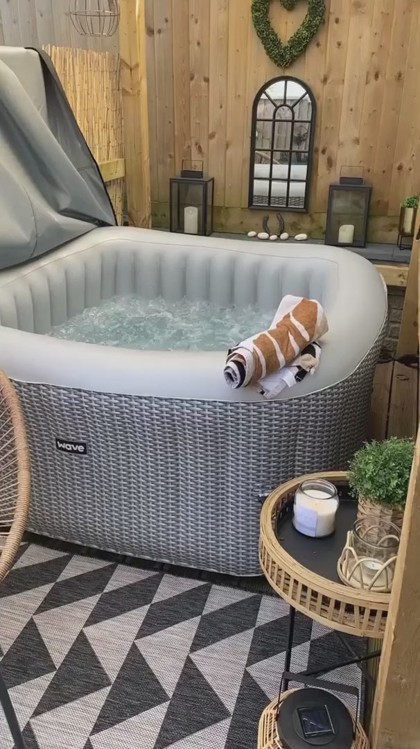 Wave Spas Pacific Square Inflatable Portable Hot Tub Spa 4-6 Person